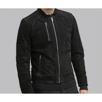 Genuine Leather Men's Black Suede Jacket Genuine Leather Men's Black Suede Jacket
