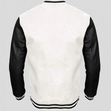 Men's Bomber Varsity Black and White Jacket