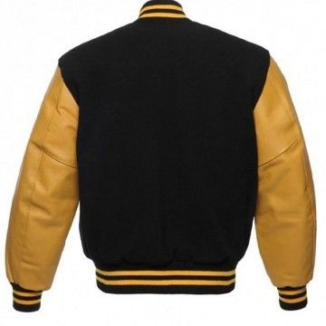 Men's College Varsity Black and Yellow Jacket Men's College Varsity Black and Yellow Jacket