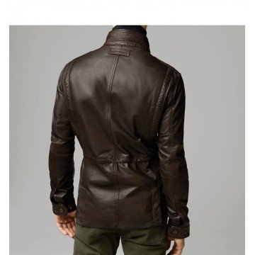 Men's Genuine Designer Lambskin Leather Long Jacket