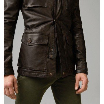 Men's Genuine Designer Lambskin Leather Long Jacket