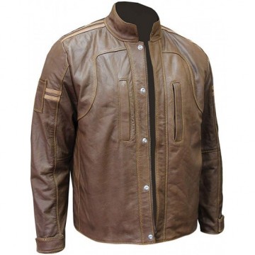 Men's Cafe Racer Vintage Brown Leather Motorcycle Jacket