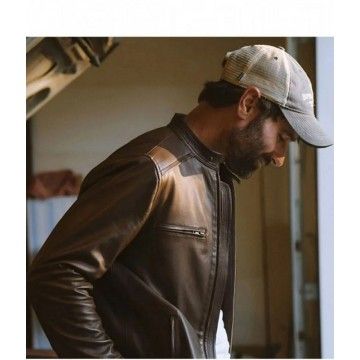 Men’s Biker Thompson Brown Leather Jacket