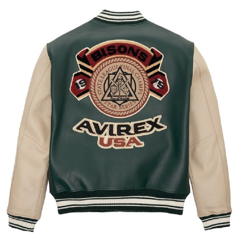 Mens Avirex Bisons Varsity Biker Jacket