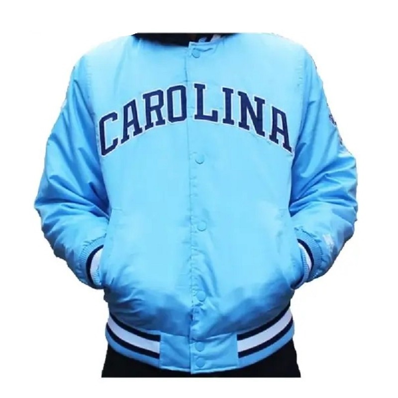 Mens North Carolina Blue Satin Jacket