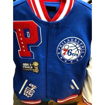 PHILADELPHIA 76 ERS NBA Mash Up Mens Long Sleeve Varsity JACKET