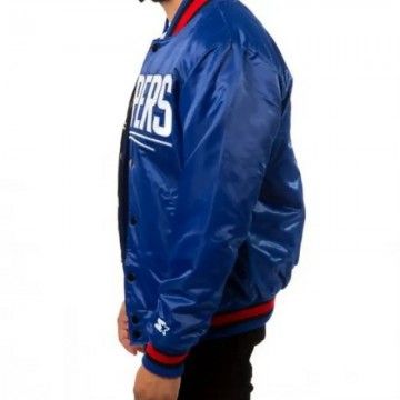 LA Clippers Starter Black Blue Bomber Jacket