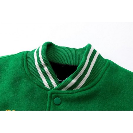 Mens Off White Savior Biker Green Varsity Jacket