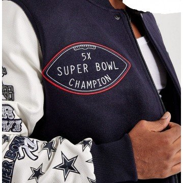 Dallas Cowboys 5X Super Bowl Champions Mash Up Varsity Jacket Dallas Cowboys 5X Super Bowl Champions Mash Up Varsity Jacket