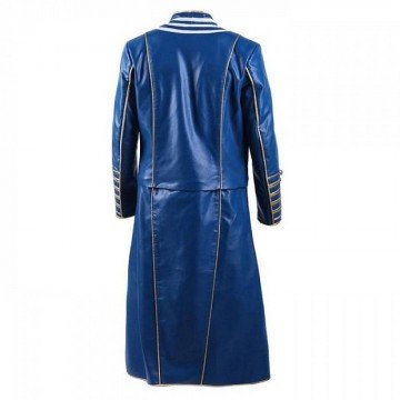 Devil May Cry 3 Vergil Blue Leather Trench Coat