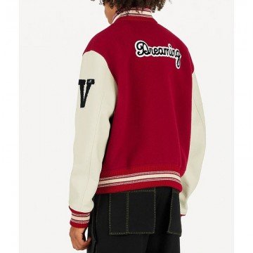 Pop Smoke Dreaming Red Varsity Jacket