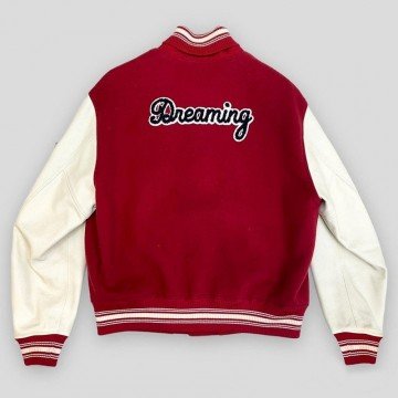Pop Smoke Dreaming Red Varsity Jacket