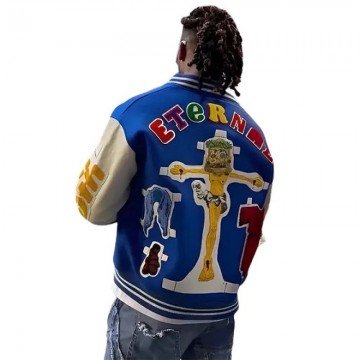 Damar Hamlin Super Bowl Blue Varsity Jacket