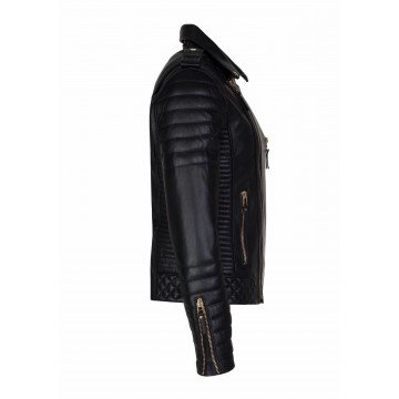 Men's Genuine Black Lambskin Leather Motorcycle jacket Slim fit Biker jacket Men's Genuine Black Lambskin Leather Motorcycle jacket Slim fit Biker jacket