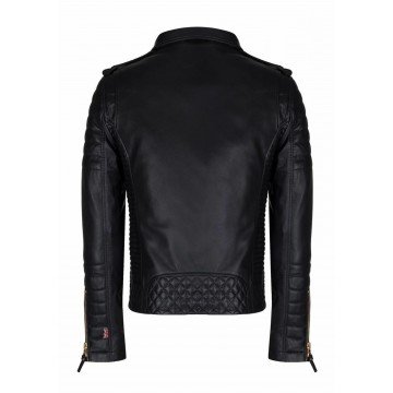 Men's Genuine Black Lambskin Leather Motorcycle jacket Slim fit Biker jacket Men's Genuine Black Lambskin Leather Motorcycle jacket Slim fit Biker jacket