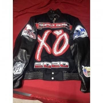 XO The Weeknd Black Super Bowl LV Varsity Jacket