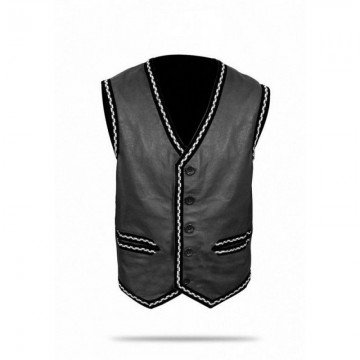 The Warriors Movie Leather Vest Black Costume The Warriors Movie Leather Vest Black Costume