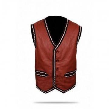 The Warriors Movie Leather Vest Brown Costume The Warriors Movie Leather Vest Brown Costume