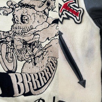 Men's White and Black Night Rider Jacket