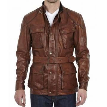 Men’s Motorcycle Belted...