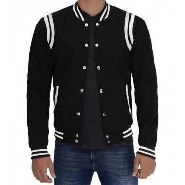 Mens Black Bomber White...