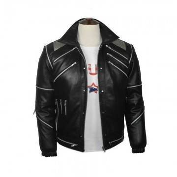 MJ Beat it Black Real Leather Jacket MJ Beat it Black Real Leather Jacket