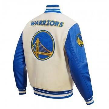 Golden State Warriors Retro Classic Off White Wool Varsity Jacket Golden State Warriors Retro Classic Off White Wool Varsity Jacket