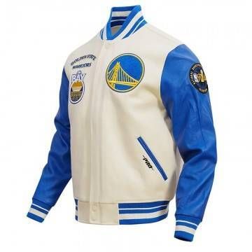 Golden State Warriors Retro Classic Off White Wool Varsity Jacket Golden State Warriors Retro Classic Off White Wool Varsity Jacket