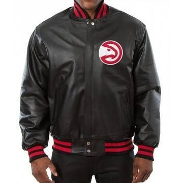 Atlanta Hawks Black Leather...