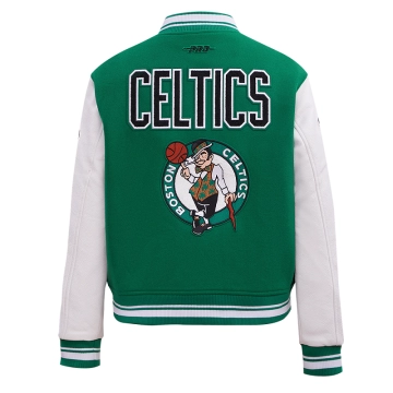 Womens Celtics Retro Classic Rib-Wool Varsity Jacket Womens Celtics Retro Classic Rib-Wool Varsity Jacket