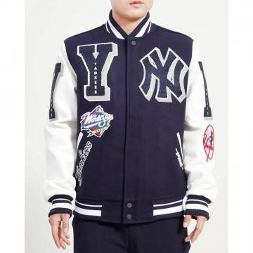 NY Yankees MBL Mash Up Logo Letterman Varsity Jacket