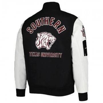 Classic Texas Southern Tigers Black and White Varsity Jacket