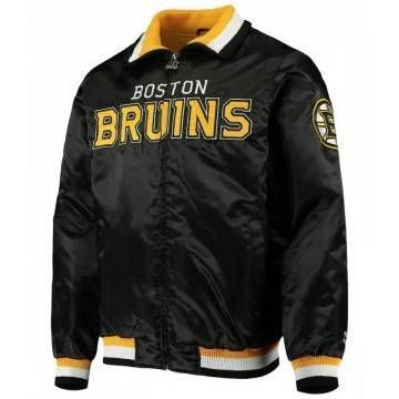 Boston Bruins Starter Bomber Black Jacket Boston Bruins Starter Bomber Black Jacket