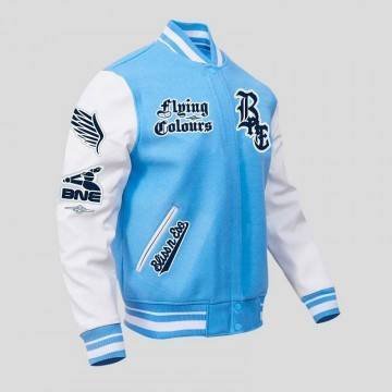 Mens Blue BnE Letterman Varsity Jacket