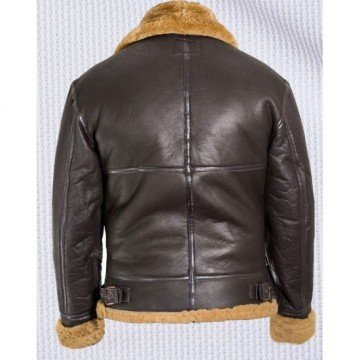 Men’s Brown RAF WWII Aviator Vintage Real Shearling Sheepskin Flying Leather Jacket