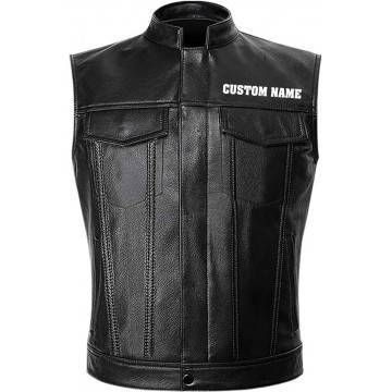Lone Wolf Fight Alone Motorcycle Leather Vest