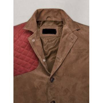 Mens Safari Hickory Suede Leather Jacket