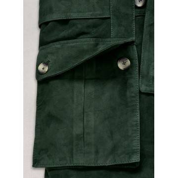 Mens Safari Hickory Green Suede Leather Jacket Mens Safari Hickory Green Suede Leather Jacket