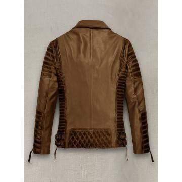 Mens Charles Burnt Tan Brown Leather Jacket