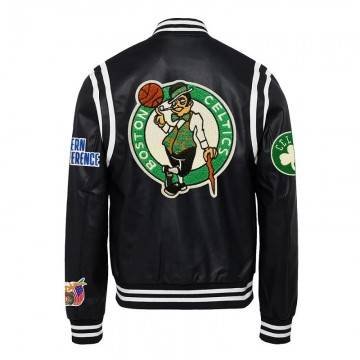 Boston Celtics Vegan Black Varsity Leather Jacket Boston Celtics Vegan Black Varsity Leather Jacket