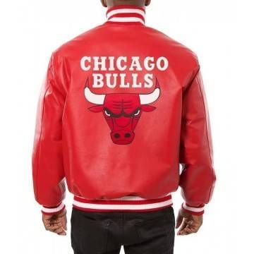 Chicago Bulls Red Leather...