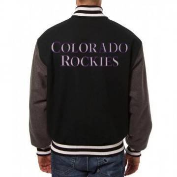 Varsity Colorado Rockies Two Tone Black/Gray Wool Jacket Varsity Colorado Rockies Two Tone Black/Gray Wool Jacket