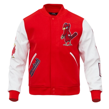 Mens Louis Cardinals Varsity Biker Letterman Jacket