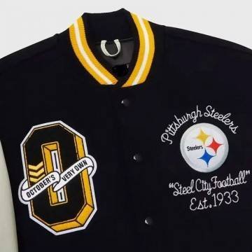 Pittsburgh Steelers Snoop Dogg Black Varsity Jacket Pittsburgh Steelers Snoop Dogg Black Varsity Jacket
