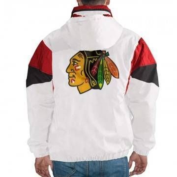 Chicago Blackhawks White Half-Zip Pullover Jacket