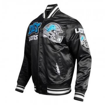 Detroit Lions Mashup Classic Rib Satin Jacket Detroit Lions Mashup Classic Rib Satin Jacket