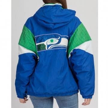 Vintage Seattle Seahawks 90s Pullover Hooded Jacket