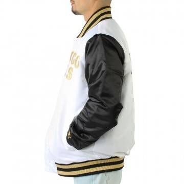 Chicago Bulls Black & White Satin Jacket