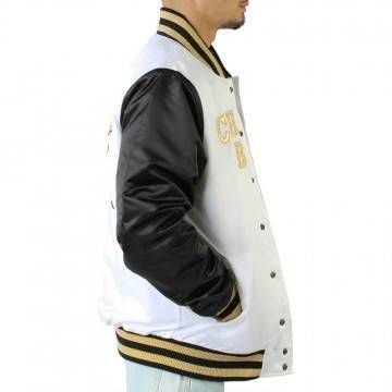 Chicago Bulls Black & White Satin Jacket