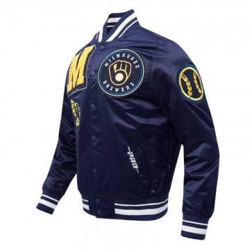 Milwaukee Brewers Mashup Classic Rib Satin Jacket